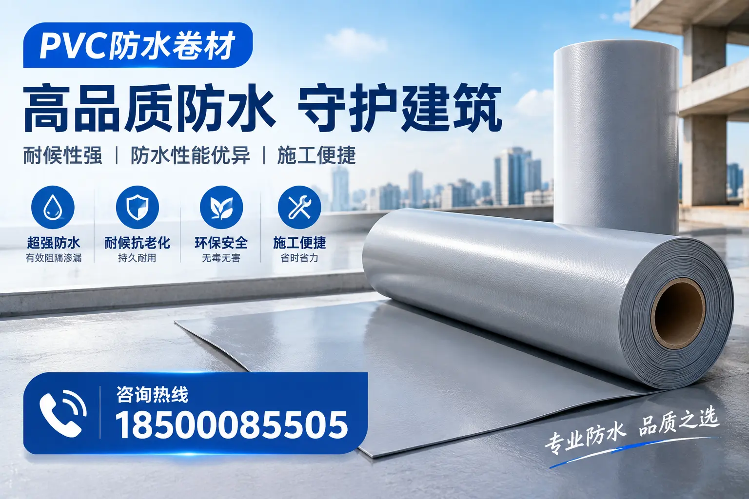 PVC防水卷材的防水效果评测，适合孝感的科学依据